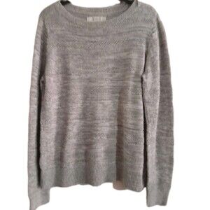 Loft Sweater Women's Size Large Grey Long Sleeve Pullover Solid